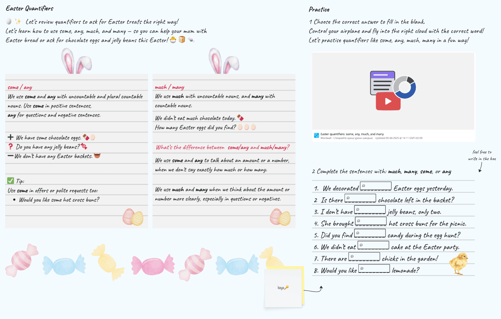Easter English lesson A2/A2+ preview 3