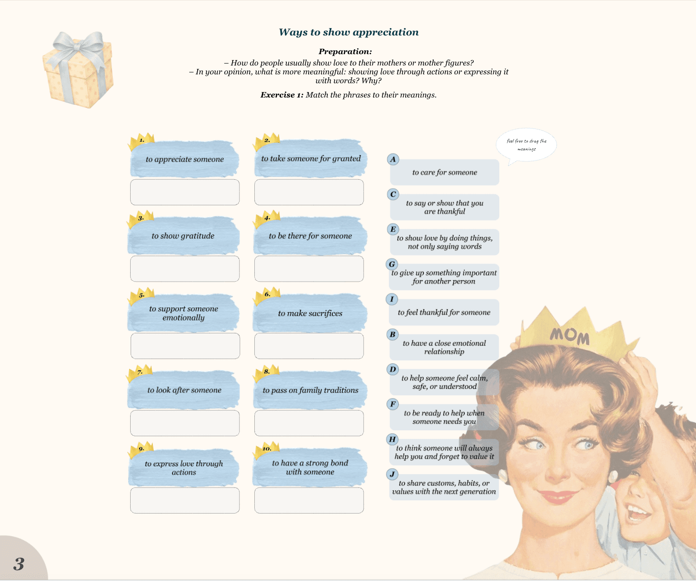 Mother's Day Lesson Plan B1/B2 preview 2